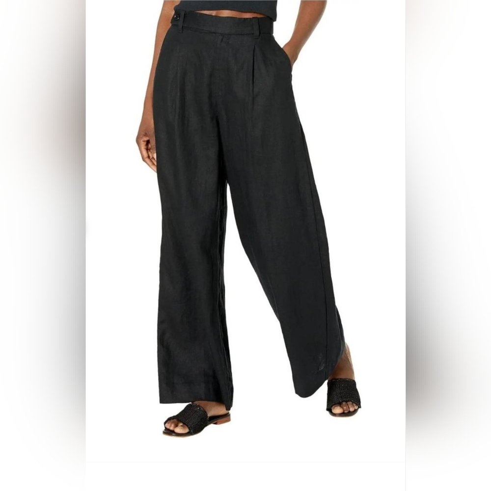 Madewell Women's Wide Leg Pants in Black. Size 6